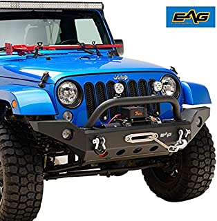 EAG Fits 07-18 Jeep Wrangler JK Front Bumper with Fog Light Hole Offroad