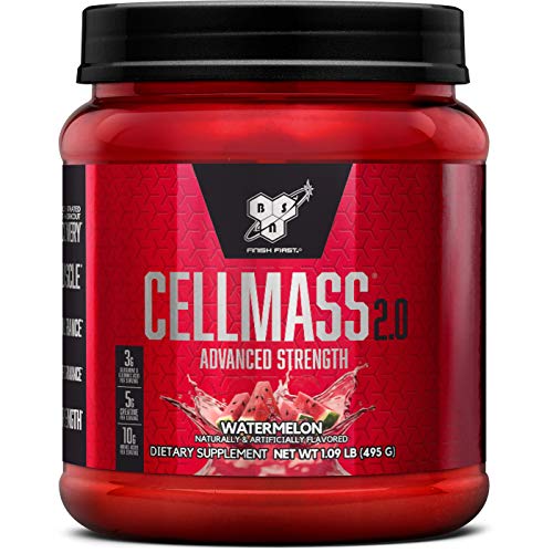 BSN CELLMASS 2.0 Post Workout Recovery with BCAA, Creatine, & Glutamine - Keto Friendly - Watermelon, (25 Servings)