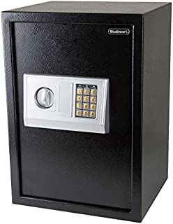 Stalwart Digital Safe-Electronic, Extra-Large, Steel, Keypad, 2 Manual Override Keys-Protect Money, Jewelry, Passports-for Home or Business