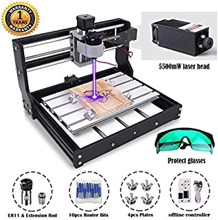 MYSWEETY DIY CNC 3018-PRO 3 Axis CNC Router Kit Wood Carving Engraving Machine