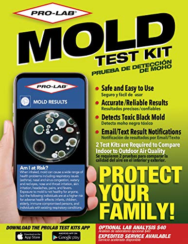 PRO-LAB DIY Mold Test Kit (3 tests) Air, Surface, Bulk. Expert Consultation and Return Shipping included. Optional AIHA Accredited Lab Analysis Available