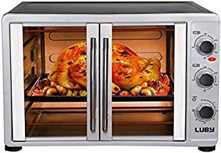 Luby Extra Large Toaster Oven, 18 Slices, 14'' Pizza, 20lb Turkey, Silver, Stainless Steel