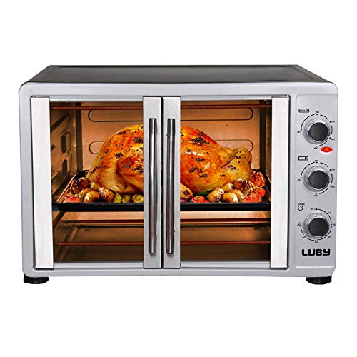 Luby Extra Large Toaster Oven, 18 Slices, 14'' Pizza, 20lb Turkey, Silver, Stainless Steel