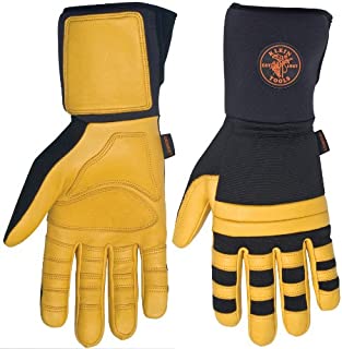 Klein Tools 40082 Lineman Work Gloves, Large, Yellow