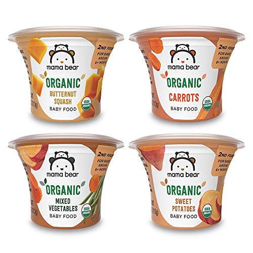 Amazon Brand - Mama Bear Organic Baby Food, Vegetable Variety Pack, 4 Ounce Tub, Pack of 12