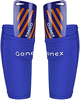 Gonex Soccer Shin Guards for Kids Adult, Youth Boys Girls Shin Guards Slip in Soccer Shin Pad Sleeves Canilleras for Football Games, EVA Cushion Protection Reduce Shocks & Injuries