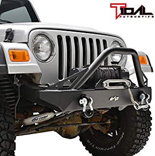 Tidal Front Bumper with Winch Plate and D-Ring Fit for 87-06 Jeep Wrangler TJ YJ