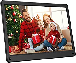 Digital Photo Frame 15 inch with IPS Screen, Motion Sensor, 1920x1080, Digital Picture Frame Support 1080P Video, Music, Slideshow, Remote, Breakpoint Play, Adjustable Brightness, Auto-Rotate, Remote