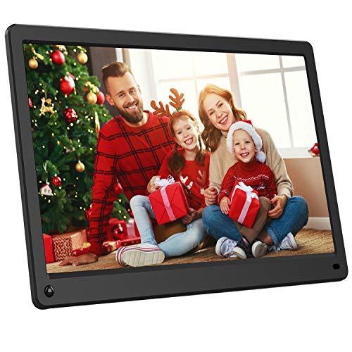 Digital Photo Frame 15 inch with IPS Screen, Motion Sensor, 1920x1080, Digital Picture Frame Support 1080P Video, Music, Slideshow, Remote, Breakpoint Play, Adjustable Brightness, Auto-Rotate, Remote