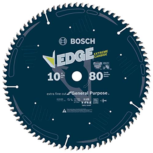 Bosch DCB1080 Daredevil10-Inch 80-Tooth Extra-Fine Finish for Melamine and Finished Plywood Circular Saw Blade,Blue