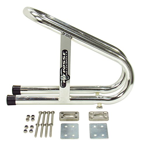 Pit Posse 11-018 Motorcycle Universal Removable Wheel Chock - Chrome Color - 5 Year Warranty (3 1/2