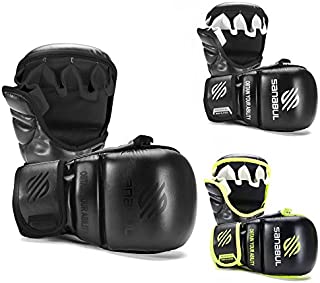 Sanabul Essential 7 oz Sparring MMA Gloves (Allblack, Large/X-Large)