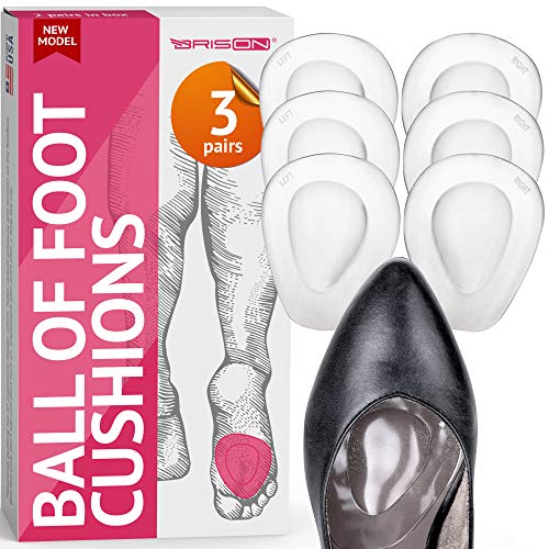 Ball of Foot Cushions for Women High Heel - Soft Gel Insole Metatarsal Pads Shoe Inserts - Mortons Neuroma Callus Metatarsal Foot Pain Relief Bunion Forefoot Cushioning - 3 Pairs