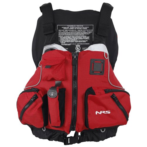 NRS cVest Type III PFD Adjustable Adult Sea Kayak Life Jacket Vest with Mesh Back, Red, XL/XXL