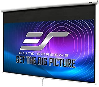 Elite Screens Manual B 100-INCH Manual Pull Down Projector Screen Diagonal 16:9 Diag 4K 8K 3D Ultra HDR HD Ready Home Theater Movie Theatre White Projection Screen with Slow Retract Mechanism M100H