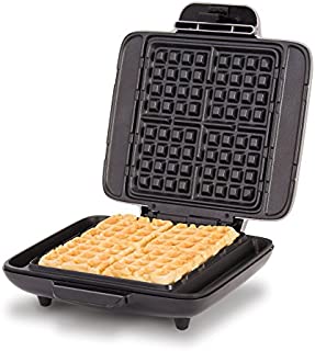 DASH No-Drip Belgian Waffle Maker: Waffle Iron 1200W + Waffle Maker Machine For Waffles, Hash Browns, or Any Breakfast, Lunch, & Snacks with Easy Clean, Non-Stick + Mess Free Sides - Silver