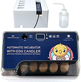 Egg Incubator with Automatic Egg Turning Turner for Ducks Goose Quail Chicken Eggs,Built-in Egg Candler,Small Egg Hatcher Machine by TRIOCOTTAGE