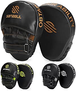 Sanabul Essential Curved Boxing MMA Punching Mitts (Metallic Copper)