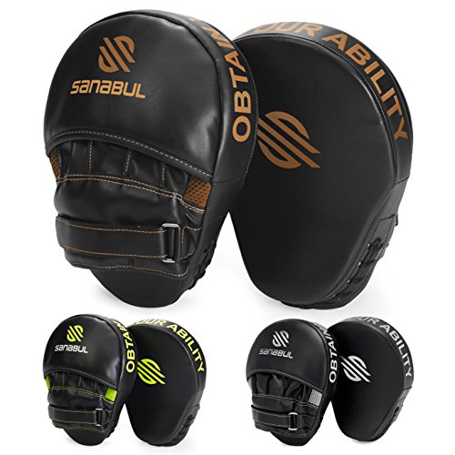 Sanabul Essential Curved Boxing MMA Punching Mitts (Metallic Copper)