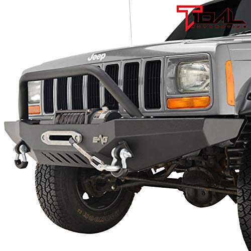 Tidal Front Bumper with Winch Plate and Hoop Fits for 84-01 Cherokee XJ