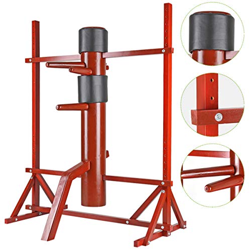 Geniqua Red Wood Wing Chun Adjustable Frame Target Training Dummy IP Man Martial Arts Traditional Mook Yan Jong Kung Fu