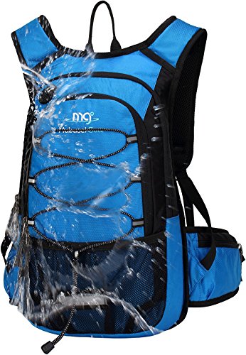 Mubasel Gear Insulated Hydration Backpack Pack with 2L BPA Free Bladder - Keeps Liquid Cool up to 4 Hours  for Running, Hiking, Cycling, Camping (Blue)