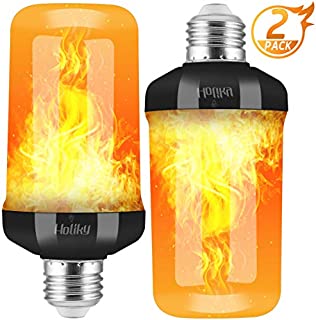 LED Flame Light Bulbs, 4 Modes LED Flame Effect Light Bulbs for Christmas Decorations Outdoor, 2Pcs E26 Base Flicker Fire Flame Bulbs, Led Christmas Lights for Lantern, Porch, Torches,(Black)