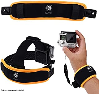 CamKix 2in1 Floating Wrist Strap & Headstrap Floater Compatible with GoPro Hero 8 Black, Hero 7, 6, 5, Black, Session, Hero 4, Hero+ LCD, 3+, 3 and DJI Osmo Action