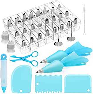 Kootek 42-Piece Cake Decorating Tools Kit Baking Supplies with Numbered Icing Tips, Pastry Bags, Smoother, Piping Nozzles Coupler, Flower Nails, Decorating Pen, Flower Lifter for Cupcakes Cookies