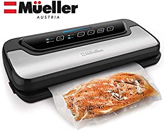 Vacuum Sealer Machine By Mueller | Automatic Vacuum Air Sealing System For Food Preservation w/Starter Kit | Compact Design | Lab Tested | Dry & Moist Food Modes | Led Indicator Lights