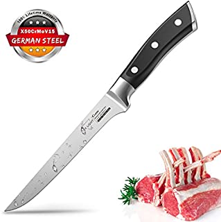 Boning Knife, Flexible Fillet Knives 6 inch for Meat Fish Poultry Chicken Professional Kitchen Knife High Carbon German Stainless Steel Chef Bone Knife