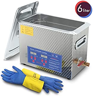 Ultrasonic Cleaner 6L Professional Ultrasonic Carburetor Cleaner with Heater and Timer Efficiently Cleaning for Carbs Injectors Jewelry Brass and Guns with Cleaning Basket DAREFLOW