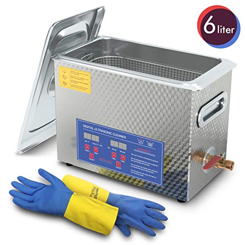 Ultrasonic Cleaner 6L Professional Ultrasonic Carburetor Cleaner with Heater and Timer Efficiently Cleaning for Carbs Injectors Jewelry Brass and Guns with Cleaning Basket DAREFLOW