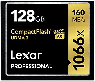 Lexar Professional 1066x 128GB VPG-65 CompactFlash card (Up to 160MB/s Read) LCF128CRBNA1066 Black