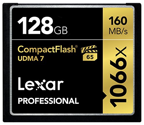 Lexar Professional 1066x 128GB VPG-65 CompactFlash card (Up to 160MB/s Read) LCF128CRBNA1066 Black