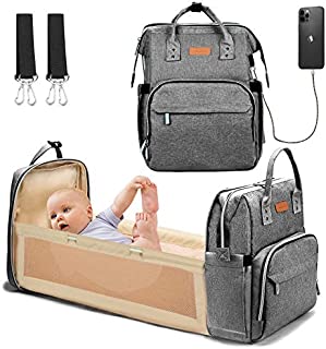 YOOFOSS Diaper Bag Backpack, Baby Nappy Changing Bags Multifunction Travel Back Pack with Changing Pad & Stroller Straps, Large Capacity, Waterproof and Stylish (Grey)