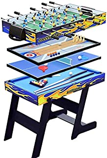 5 in 1 Foldable Multi Game Table, Including Billiards Pool/Bowling and Ping Pong/Foosball Table/Shuffleboard,Game Room Game Table for Adult Kids,Family Night Large Sports Game,Office Home Games