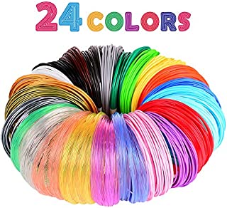 3D Pen/3D Printer Filament,1.75mm PLA Filament Pack of 24 Different Colors,High-Precision Diameter Filament, Each Color 10 Feet, Total 240 Feet Lengths by Mika3d