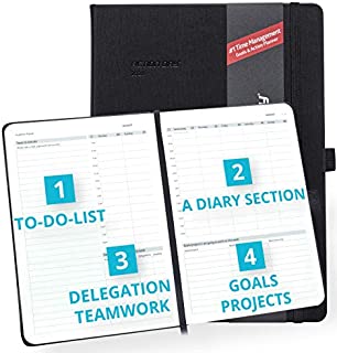 Clearance Sale - Action Day Academic Planner 2019-2020 - #1 Time Management Design & Get Things Done, Daily Weekly Monthly Yearly Journal, Agenda, Hardcover, Pocket, Pen Loop (8x11, Black)