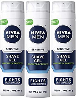 Nivea Men Sensitive Shaving Gel - Protects Sensitive Skin From Shave Irritation - 7 Ounce (Pack of 3)