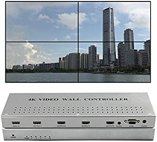 ISEEVY 4K Video Wall Controller 2x2 1x2 2x1 1x3 3x1 1x4 4x1 Video Wall Processor Support 3840x2160@30 HDMI inputs for 4 TV Splicing