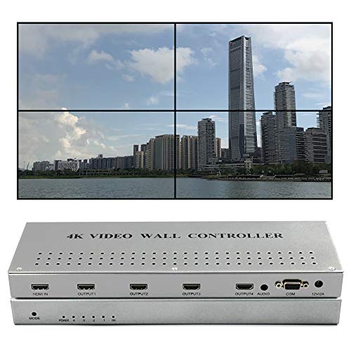 ISEEVY 4K Video Wall Controller 2x2 1x2 2x1 1x3 3x1 1x4 4x1 Video Wall Processor Support 3840x2160@30 HDMI inputs for 4 TV Splicing