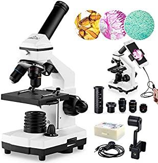 200X-2000X Microscopes for Kids Students Adults, with Microscope Slides Set, Phone Adapter, Powerful Biological Microscopes for School Laboratory Home Science Education