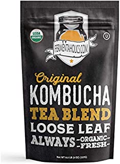 Fermentaholics USDA Certified Organic Kombucha Tea Blend 8 oz | Makes 22 Gallons | Kosher Certified | 100% Organic Black and Green Tea Blend | Loose Leaf