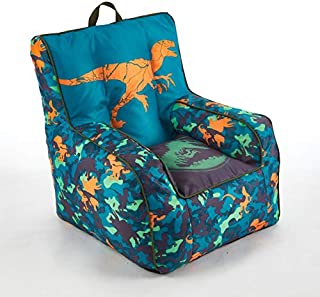 Jurassic World 2 Kids Nylon Bean Bag Chair with Piping & Top Carry Handle, Blue, 18