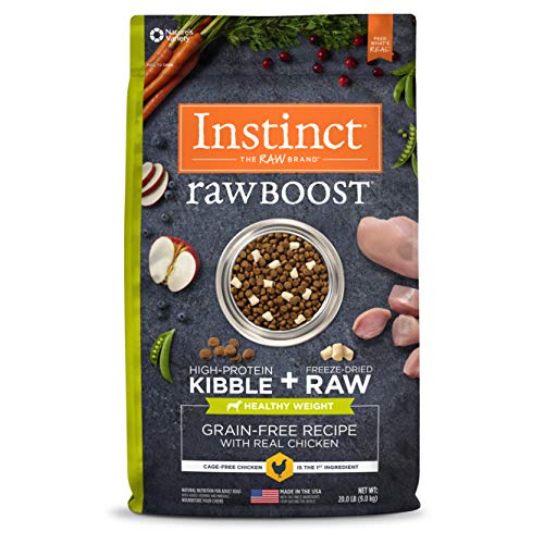 Instinct Raw Boost Healthy Weight Grain Free Recipe with Real Chicken Natural Dry Dog Food by Nature's Variety, 20 lb. Bag