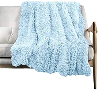 Faux Fur Throw Blanket (Light Blue, 51