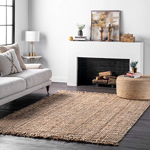 nuLOOM Natura Collection Chunky Loop Jute Area Rug, 5' x 7' 6