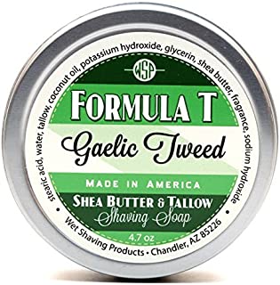 Shaving Soap WSP Formula T (Gaelic Tweed)4.7 Oz Made with Shea Butter & Tallow