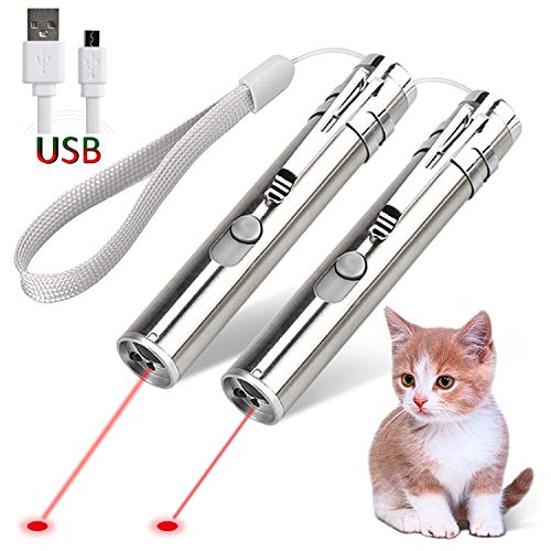 GO! Rechargeable Pet Training Exercise Chaser Tool, 3 Mode,Cat Light Toy (2 Packs)